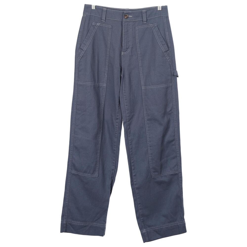 Old Navy Utility Pants 4 Blue High Rise Straight Leg Carpenter Casual Cotton